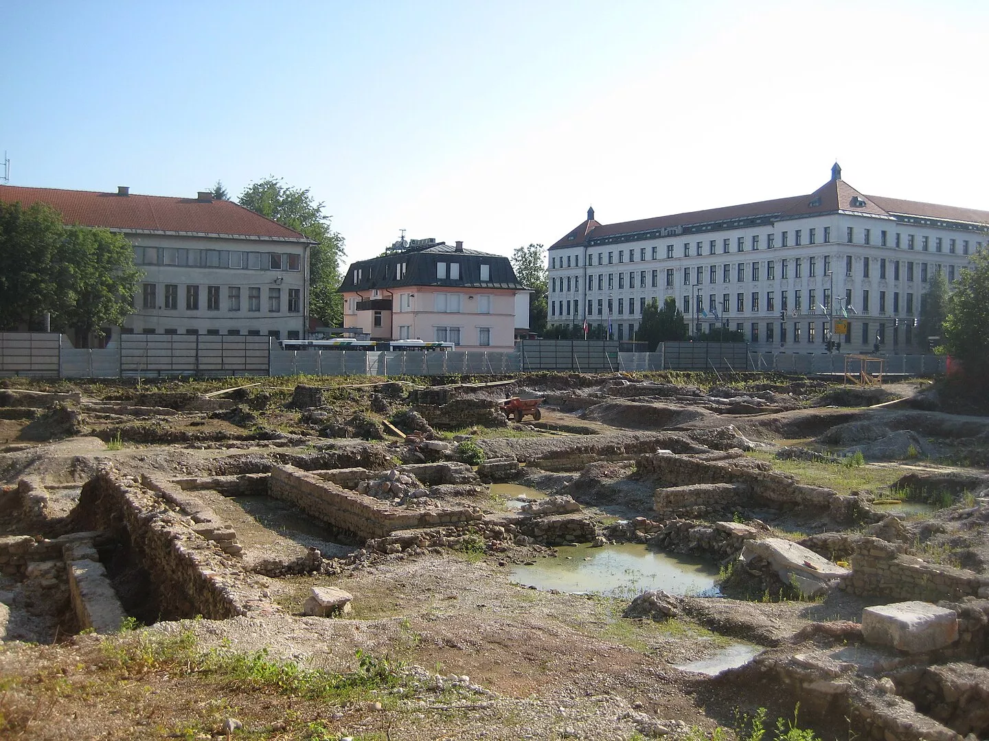 Part of the Ancient Roman town of Emona at the crossroad of Slovene Street and Zois Street - Ljubljana - Slovenia