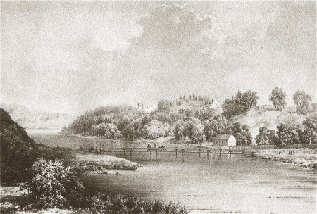 1870 drawing of Dubingiai Castle - Lithuania