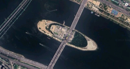 Satellite view of Nodeulseom Island - Seoul - South Korea